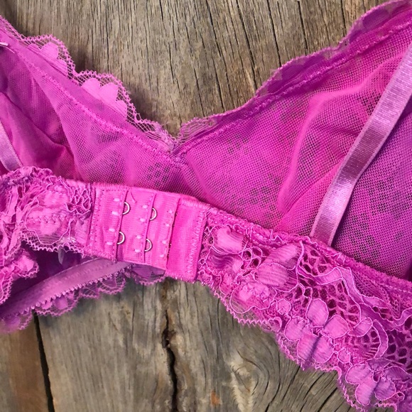 Anemone Allover Lace Mesh Lightly Lined Bra in Pink / Purple Size Small/Medium - Picture 5 of 10